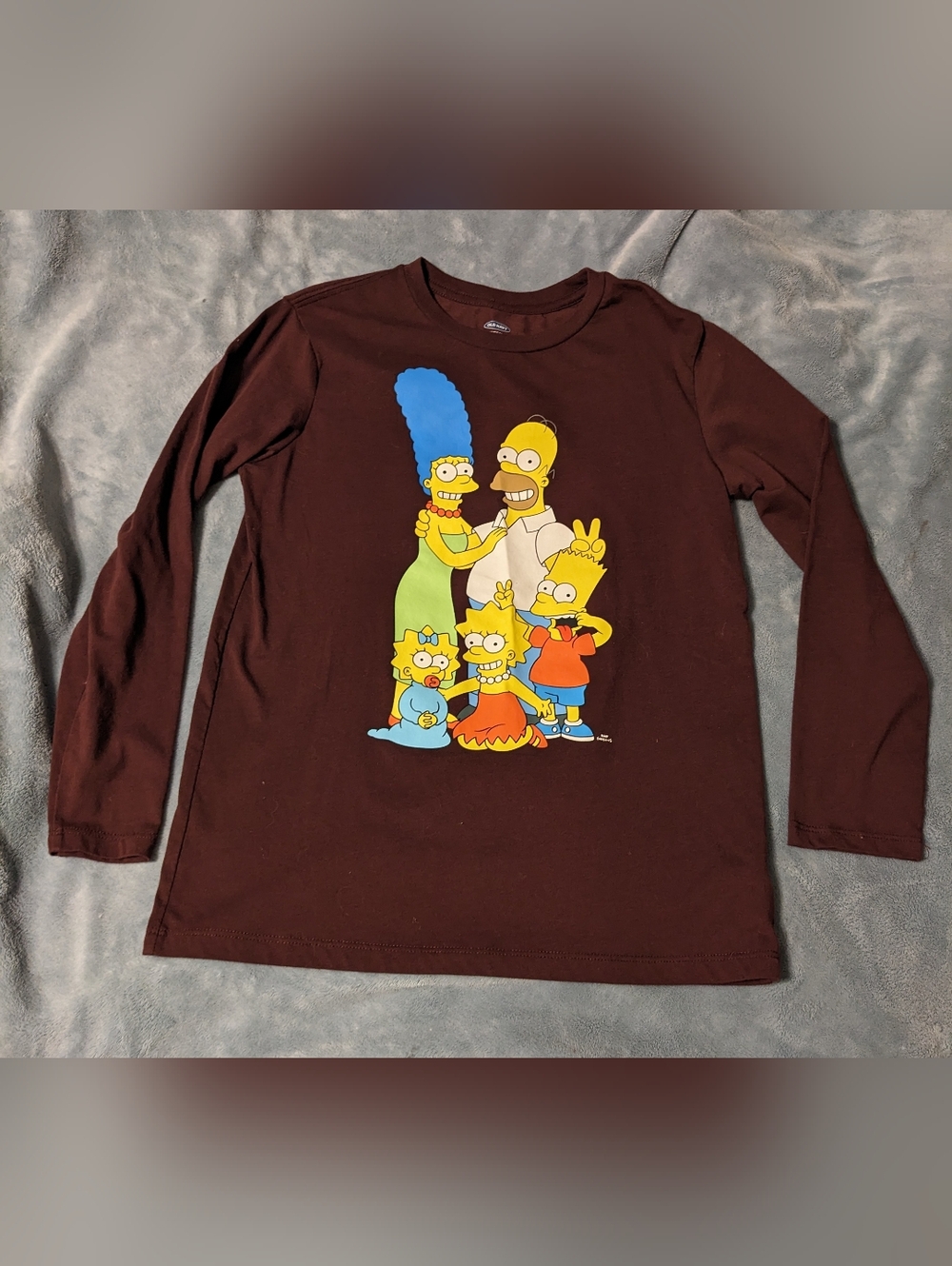 Old Navy The Simpsons Burgundy Long Sleeve